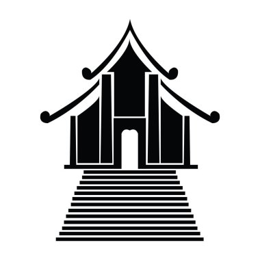 Pagoda ve Tapınağı siluet siyah simgesi