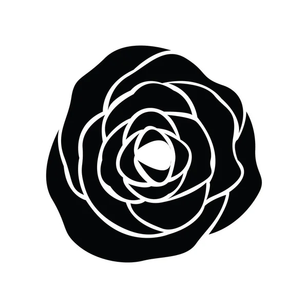 Fekete Sziluettje Rose — Stock Vector