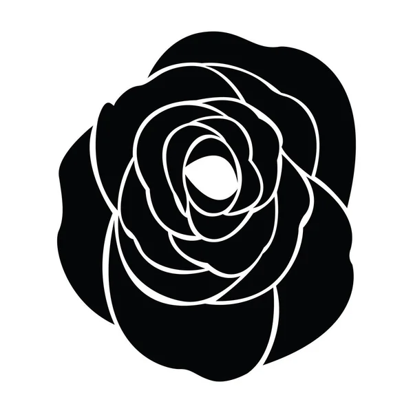 Black Silhouette Rose — Stock Vector
