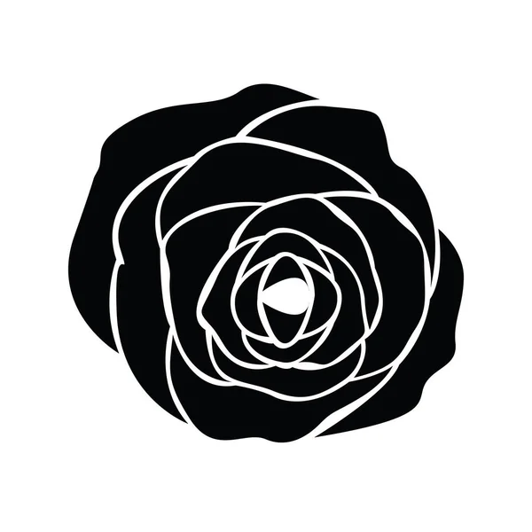 Чорний Силует Троянди — стоковий вектор
