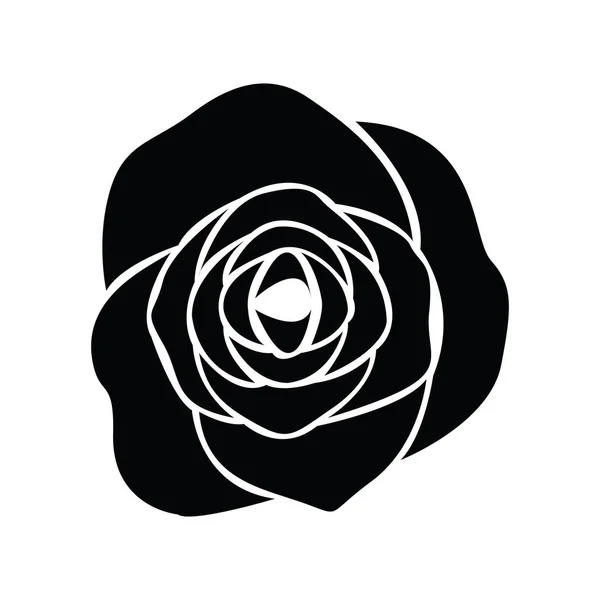 Silhouette Noire Rose — Image vectorielle