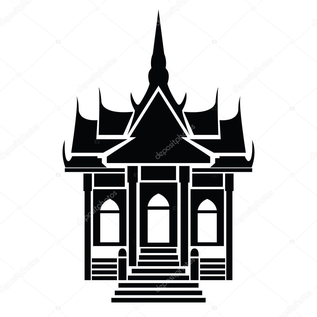 Pagoda and temple silhouette black icon