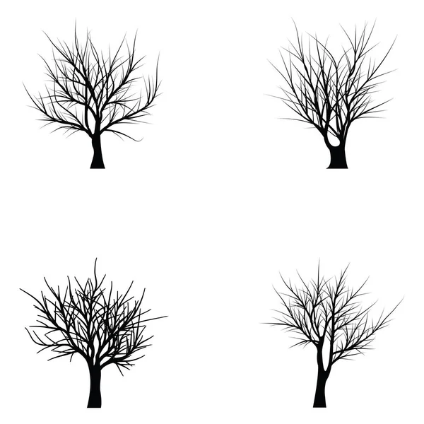 Collection Trees Silhouettes — Stock Vector