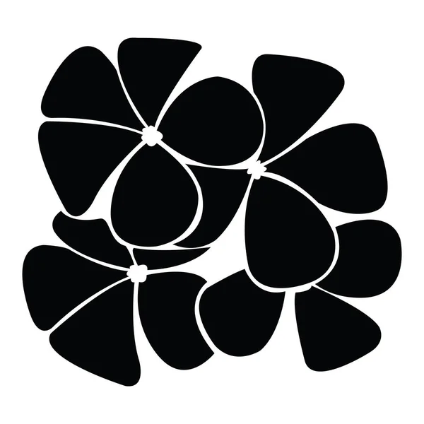 Frangipani Silhouette — Vettoriale Stock