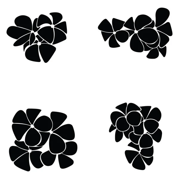 Los Frangipani Silueta — Vector de stock