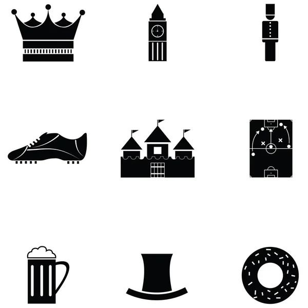 Conjunto Iconos Del Reino Unido — Vector de stock