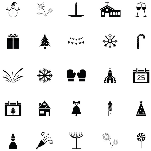 Conjunto Iconos Navidad — Vector de stock