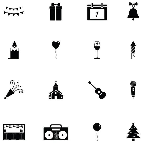 Yeni Yıl Icon Set — Stok Vektör