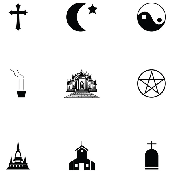 Ensemble Icônes Religions — Image vectorielle