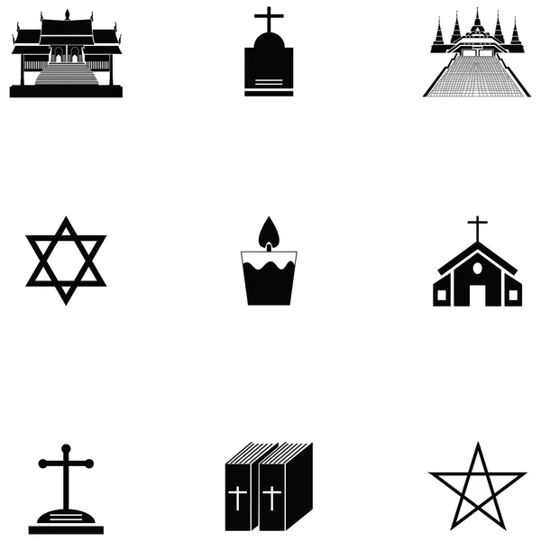 Conjunto Iconos Religiones — Vector de stock