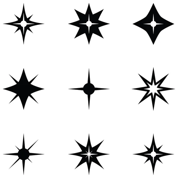 Sparkle Icon Set — Stock Vector