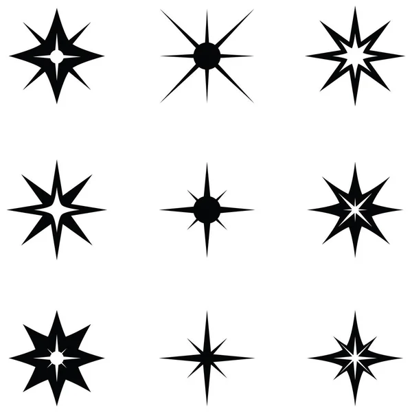 Sparkle Icon Set — Stock Vector