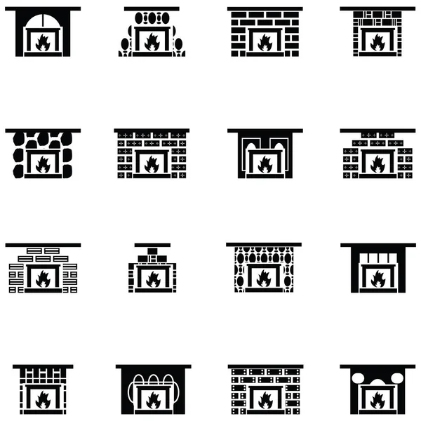 Freplace Icon Set — Stock Vector