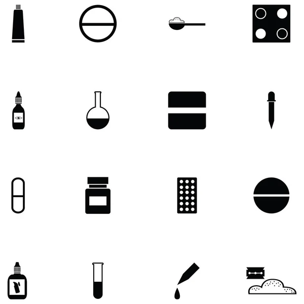 Das Pillen Symbol Set — Stockvektor