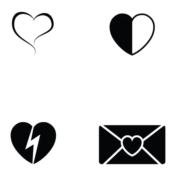 Conjunto Iconos Corazón — Vector de stock