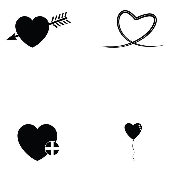 Conjunto Iconos Corazón — Archivo Imágenes Vectoriales