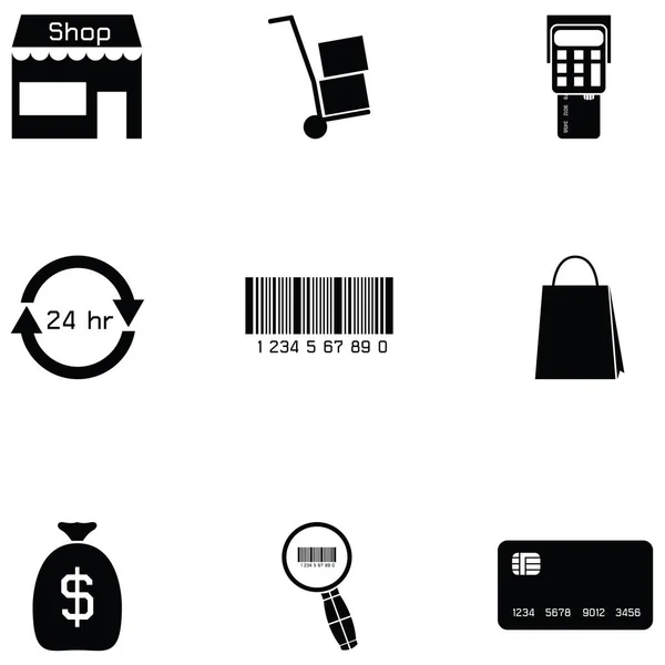 Conjunto Iconos Compras — Vector de stock