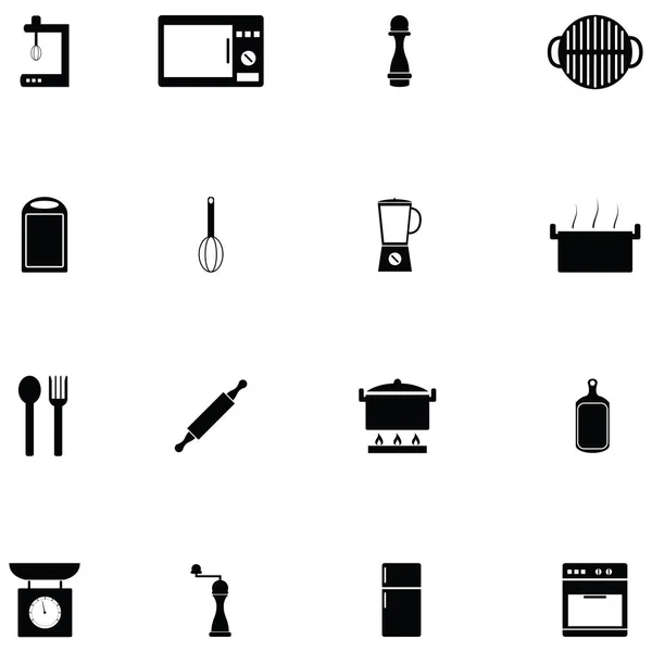 Set Icone Della Cucina — Vettoriale Stock