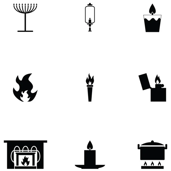 Flame Icons Set — Stock Vector