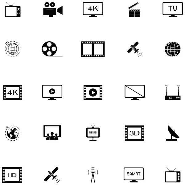 Conjunto Iconos Televisión — Vector de stock