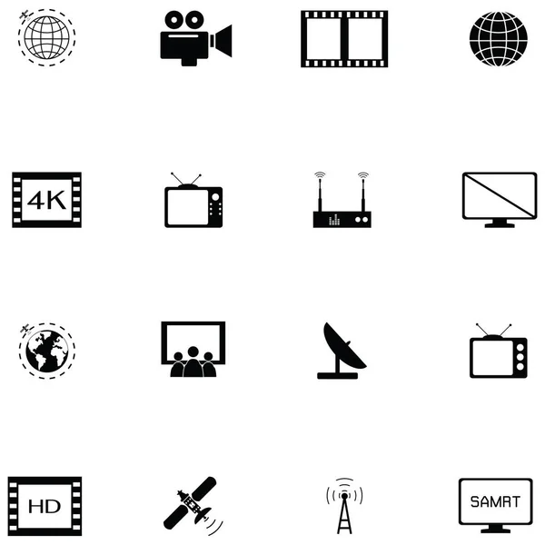 Conjunto Iconos Televisión — Vector de stock