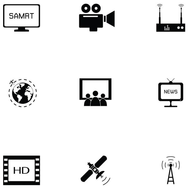 Conjunto Iconos Televisión — Vector de stock