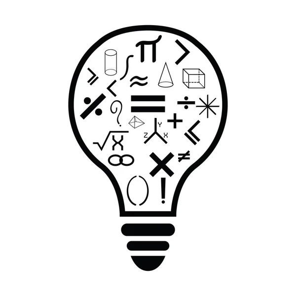 Bulb with math idea concept — Stock Vector