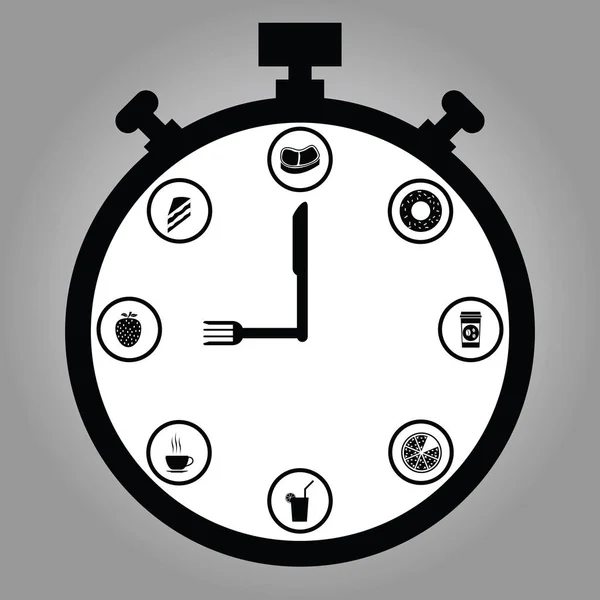 Relógio infográfico e ícones planos ideia —  Vetores de Stock
