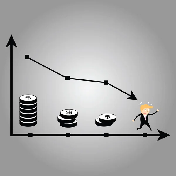 Hombre de negocios huyendo fracaso — Vector de stock