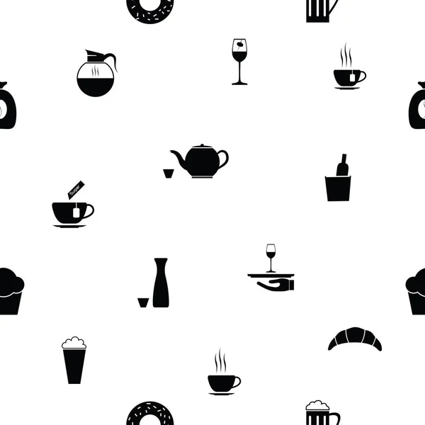 Café motif sans couture icône de fond . — Image vectorielle