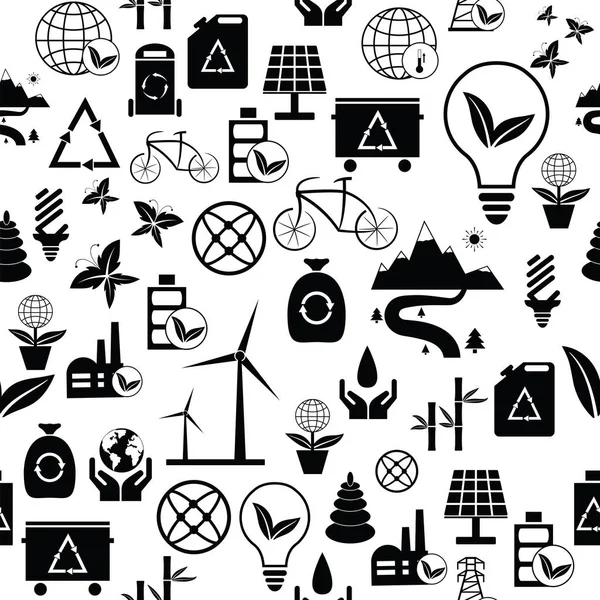 Ecología patrón sin costuras icono de fondo . — Vector de stock