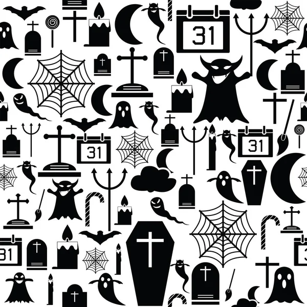 Halloween nahtlose Muster Hintergrund-Symbol. — Stockvektor