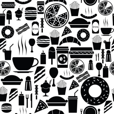 fast food dikişsiz desen arka plan simgesi.