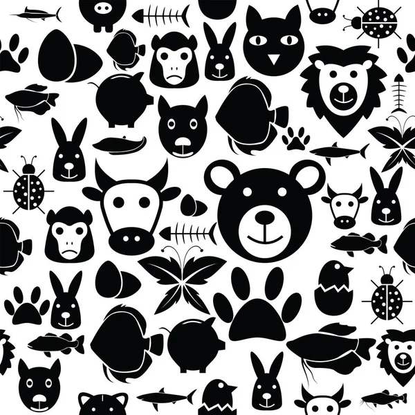 Animal sans couture icône de fond de motif . — Image vectorielle
