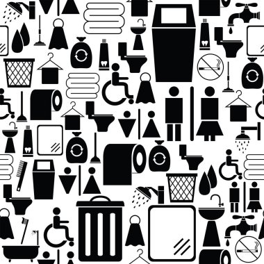 tuvalet dikişsiz desen arka plan simgesi.