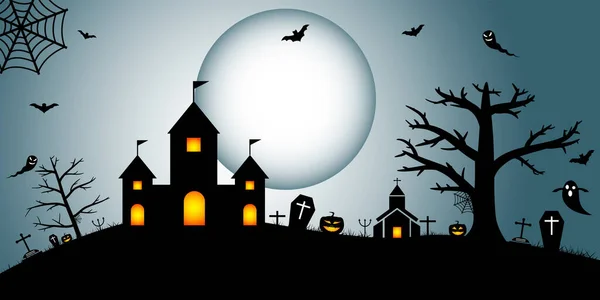 Vektor Banner Zur Halloween Nacht — Stockvektor