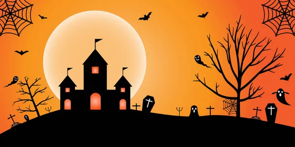 Vektor Banner Zur Halloween Nacht — Stockvektor