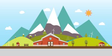 Sonbahar doğa tasarımı. Vektör düz biçimi.