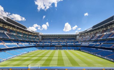 Santiago Bernabeu Stadyumu 'nun panoramik manzarası.