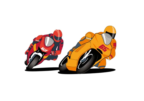Illustration Vectorielle Motocycliste Isolé Sur Fond Blanc — Image vectorielle
