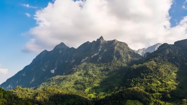 Time Lapse Moving Clouds Doi Luang Chiang Dao Mountain Famous — Stock Video