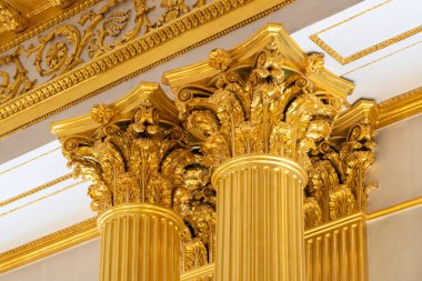 Saint Petersburg, Rusya Federasyonu-Nisan 11,2018: İç hanedan salonunda Devlet Hermitage Müzesi Sanat ve kültür Sankt Petersburg, Rusya.