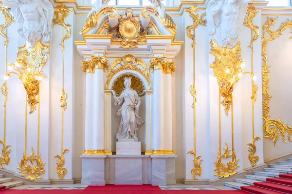 Saint Petersburg Rússia Abril 2018 Detalhes Interiores Escadaria Jordânia Palácio — Fotografia de Stock