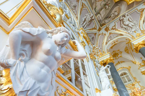俄罗斯圣彼得堡 112018 冬宫冬季宫殿约旦阶梯的内部细节 俄罗斯圣彼得堡的艺术和文化博物馆 — 图库照片