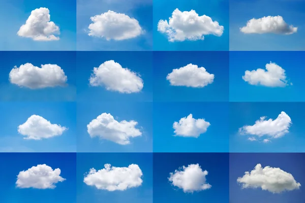 Beautiful minimal single nature white cloud on blue sky background collection.Photo for nature cloudscape and multi purpose use.