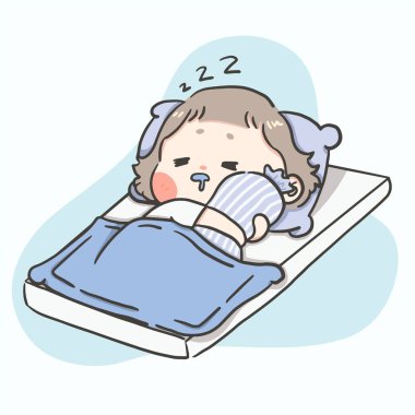 Kawaii, beyaz arka planda değişik hareketleri ve duyguları olan tatlı bir kız.