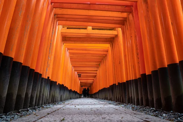 Red Torii Gates Walkway Path Fushimi Inari Taisha Shrine One — Stock Photo, Image