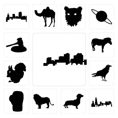 Beyaz arka plan üzerinde 13 ayarla louisiana gibi basit düzenlenebilir simgeleri anahat Illinois Devlet dachshund arka plan mobil, web kullanıcı arabirimi için kullanılabilir