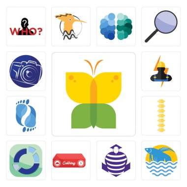 13 ayarlamak basit düzenlenebilir simgeler buterfly, daha iyi balık, mor Kobralar, catering, sektör, omurga, podiatry, elektrikçi, fotoğraf kamera gibi mobil, web kullanıcı arabirimi için kullanılabilir