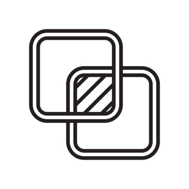 Simge vektör işareti ve beyaz arka plan üzerinde izole sembolü örtüşme